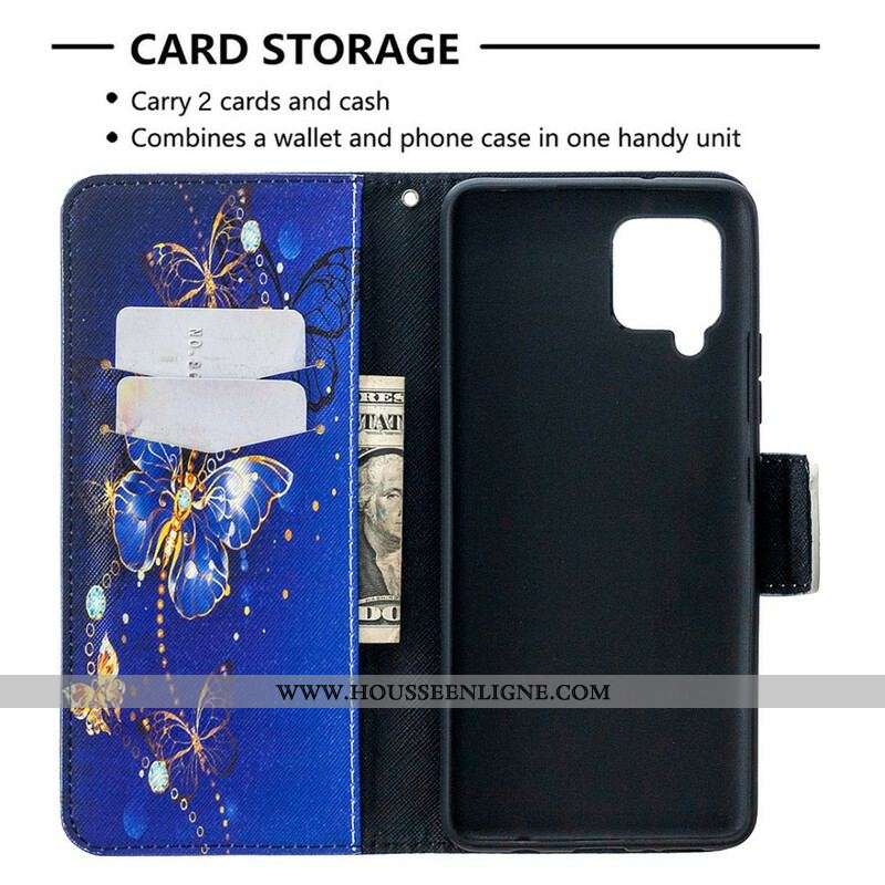 Housse Samsung Galaxy A42 5G Papillons Rois