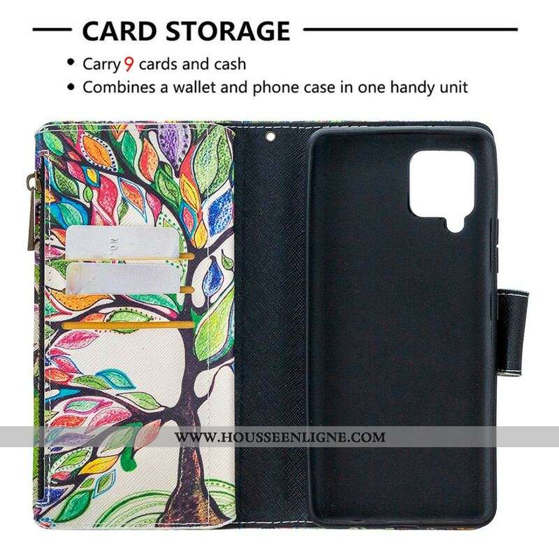 Housse Samsung Galaxy A42 5G Poche Zippée Arbre