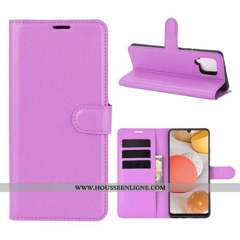 Housse Samsung Galaxy A42 5G Simili Cuir Litchi Classique