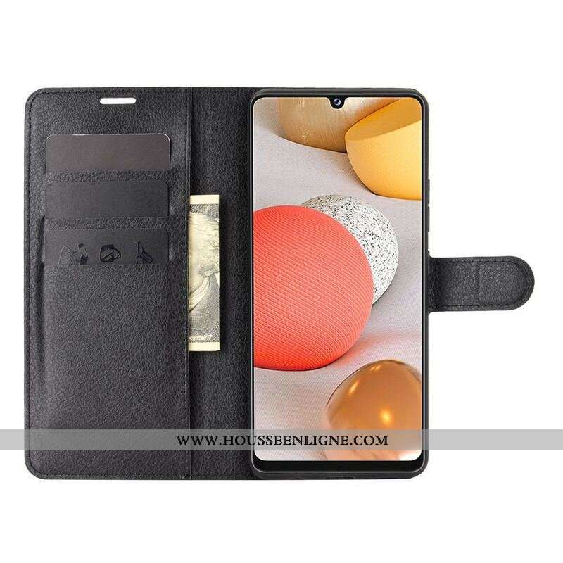 Housse Samsung Galaxy A42 5G Simili Cuir Litchi Classique