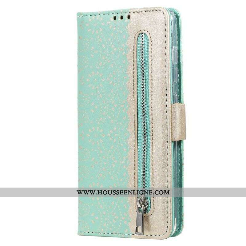 Housse Samsung Galaxy A51 5G Dentelle Porte-Monnaie à Lanière
