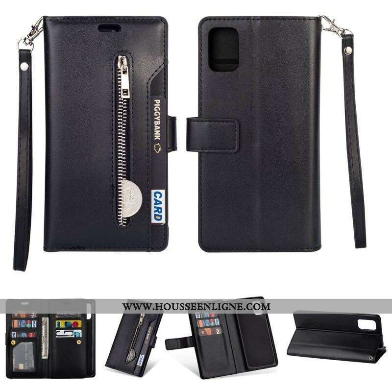 Housse Samsung Galaxy A51 5G Porte-Monnaie avec Lanière