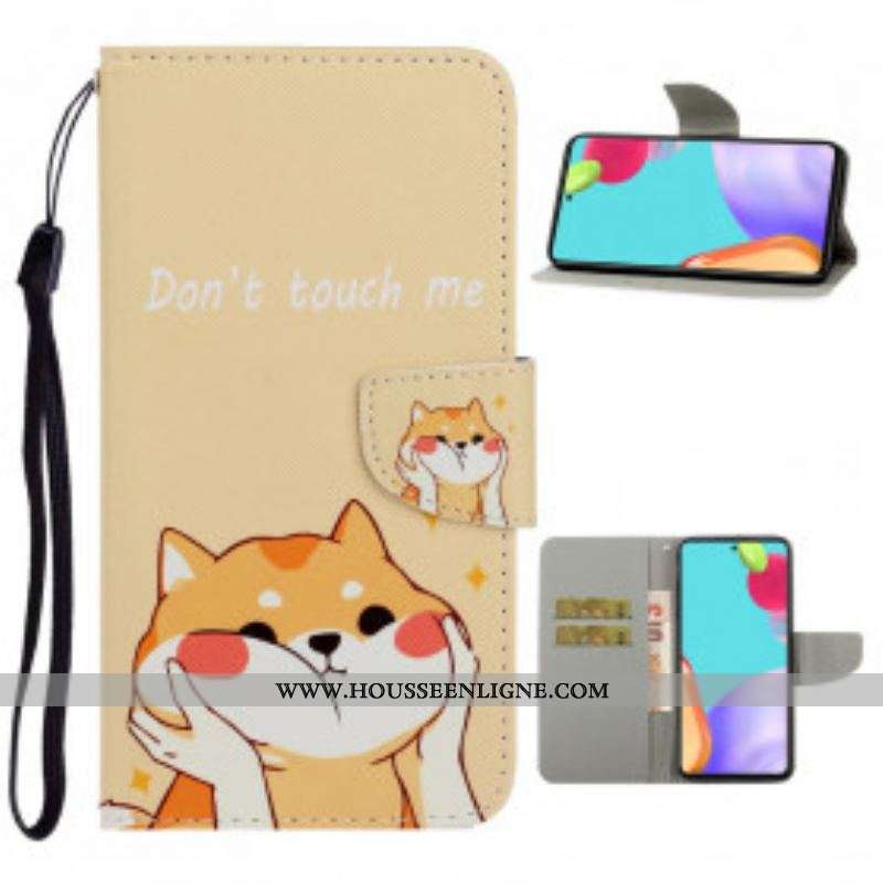 Housse Samsung Galaxy A52 4G / A52 5G / A52s 5G Chat Don't Touch Me à Lanière