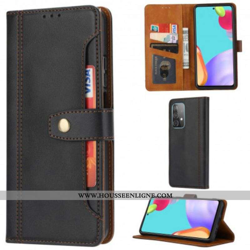 Housse Samsung Galaxy A52 4G / A52 5G / A52s 5G Effet Cuir Porte-Carte Frontal