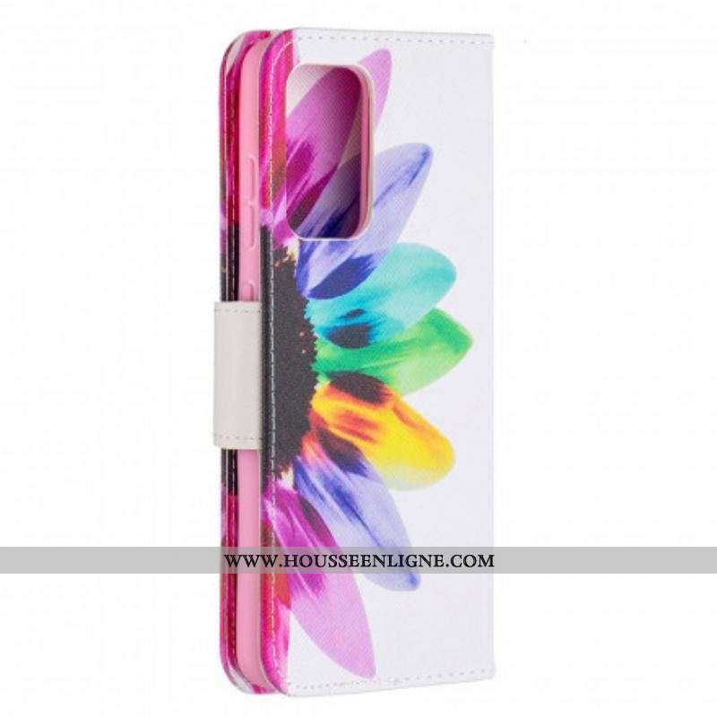 Housse Samsung Galaxy A52 4G / A52 5G / A52s 5G Fleur Aquarelle