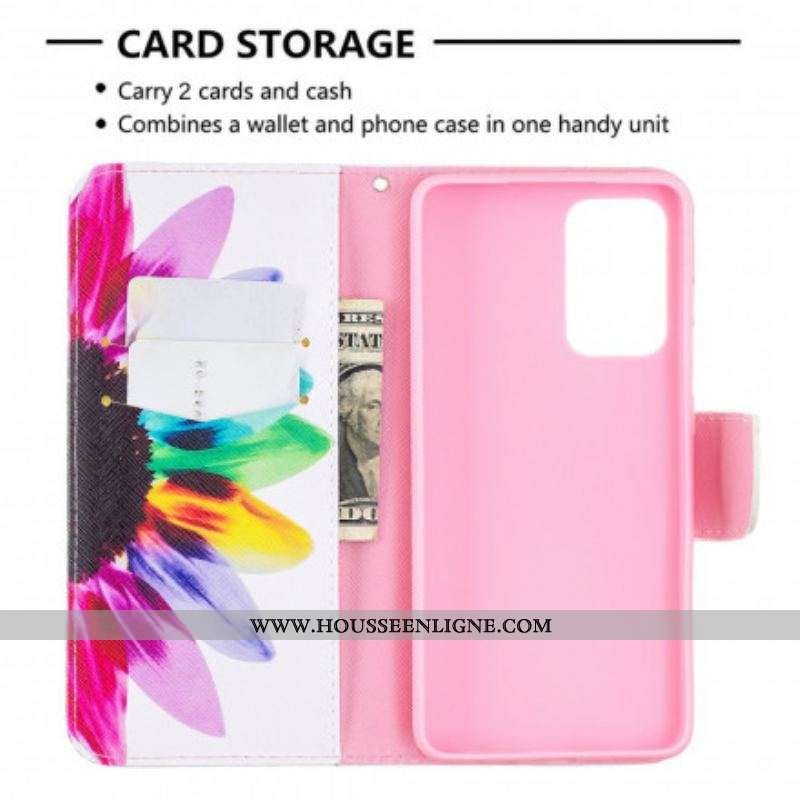 Housse Samsung Galaxy A52 4G / A52 5G / A52s 5G Fleur Aquarelle