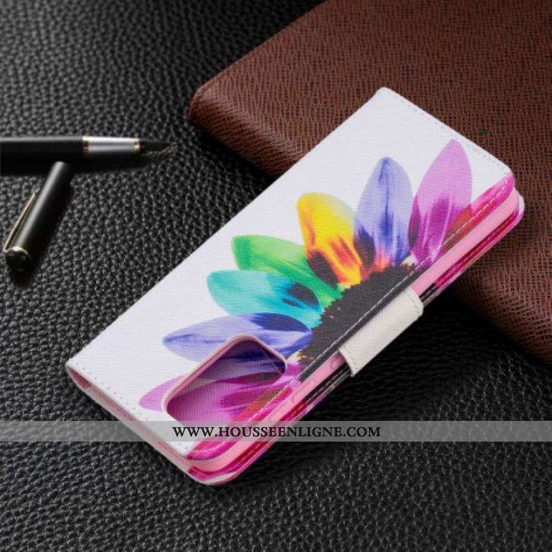 Housse Samsung Galaxy A52 4G / A52 5G / A52s 5G Fleur Aquarelle