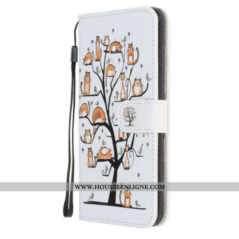Housse Samsung Galaxy A52 4G / A52 5G / A52s 5G Funky Cats à Lanière