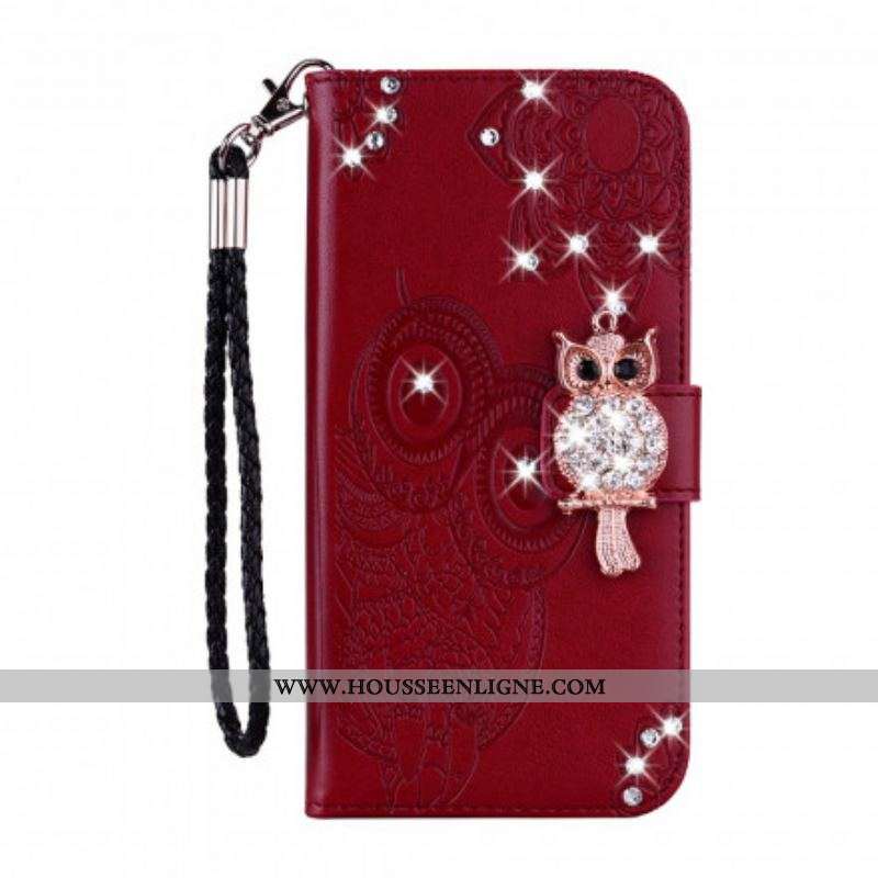 Housse Samsung Galaxy A52 4G / A52 5G / A52s 5G Hibou Mandala et Breloque