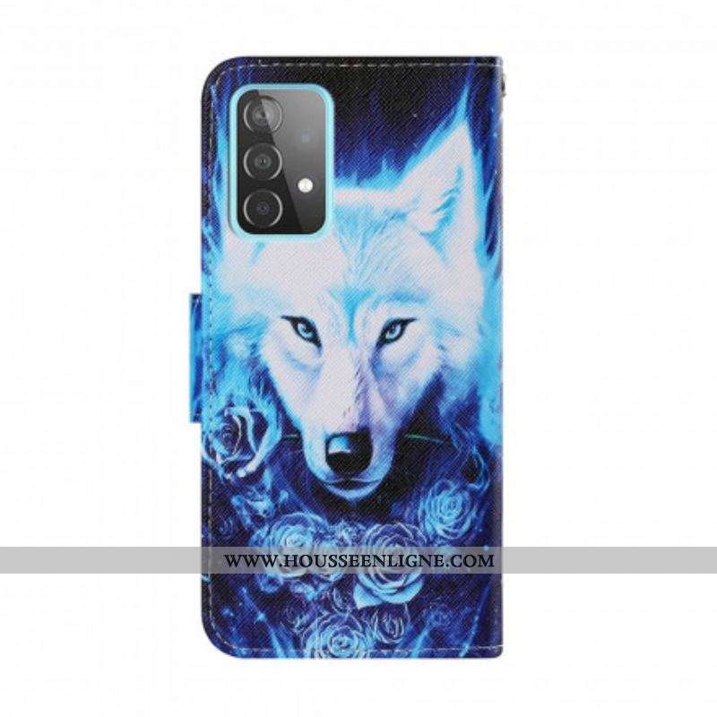 Housse Samsung Galaxy A52 4G / A52 5G / A52s 5G Loup Blanc