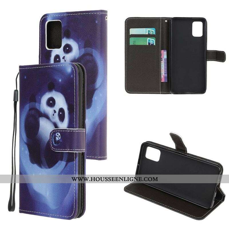 Housse Samsung Galaxy A52 4G / A52 5G / A52s 5G Panda Space à Lanière