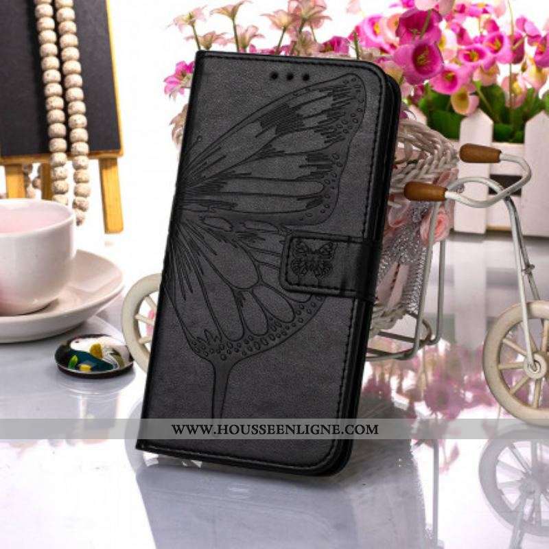 Housse Samsung Galaxy A52 4G / A52 5G / A52s 5G Papillon Design avec Lanière