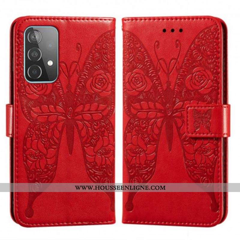 Housse Samsung Galaxy A52 4G / A52 5G / A52s 5G Papillon Motif de Fleurs