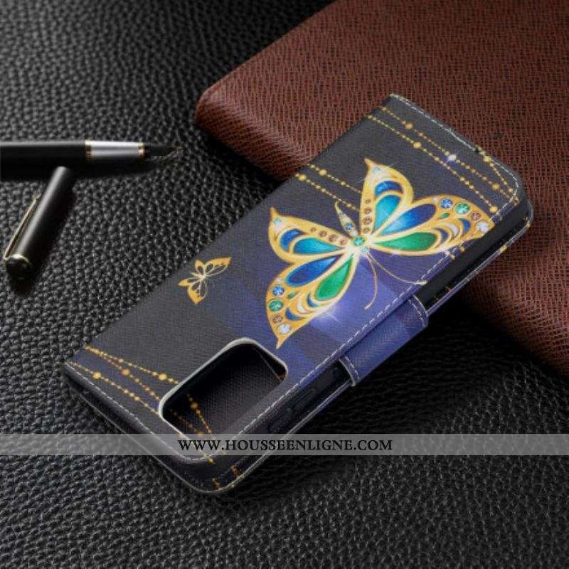 Housse Samsung Galaxy A52 4G / A52 5G / A52s 5G Papillons Dorés