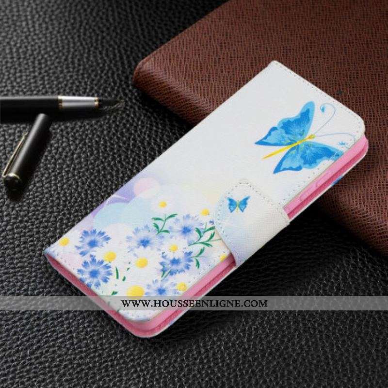 Housse Samsung Galaxy A52 4G / A52 5G / A52s 5G Papillons et Fleurs Peints