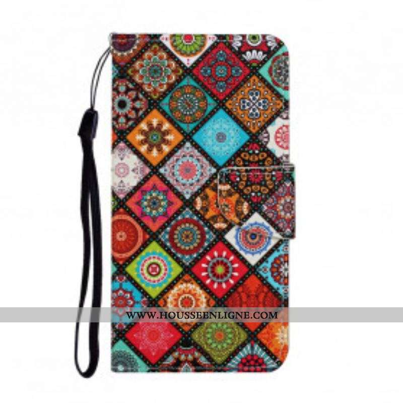 Housse Samsung Galaxy A52 4G / A52 5G / A52s 5G Patchwork Mandalas avec Lanière