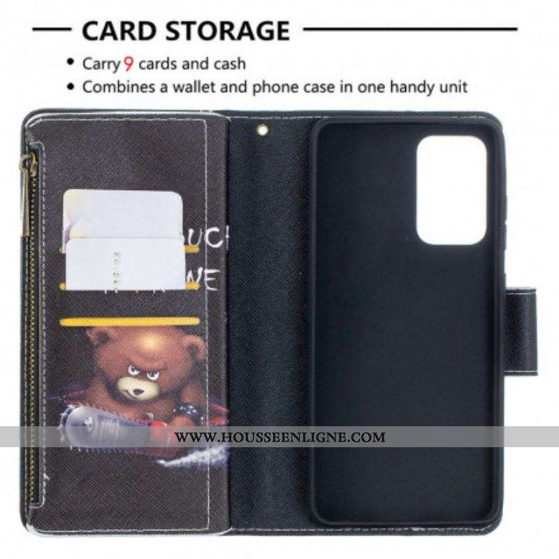 Housse Samsung Galaxy A52 4G / A52 5G / A52s 5G Poche Zippée Ours