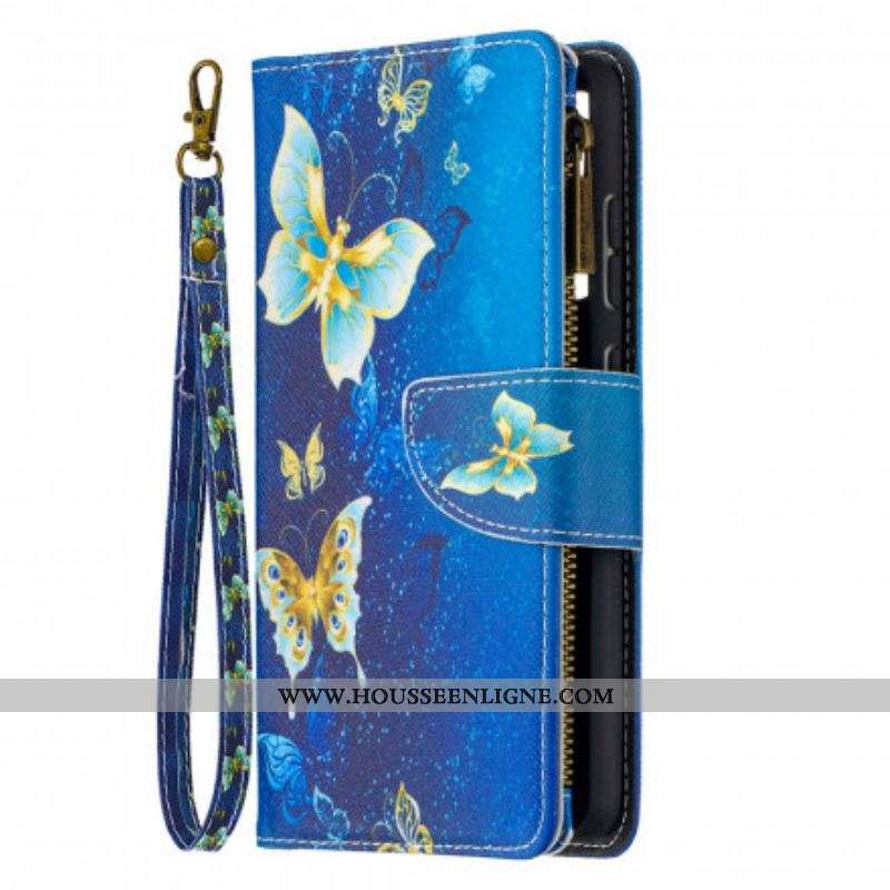Housse Samsung Galaxy A52 4G / A52 5G / A52s 5G Poche Zippée Papillons