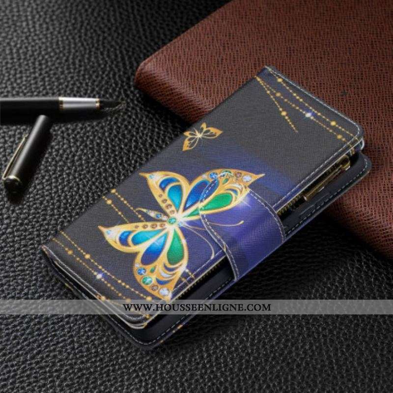 Housse Samsung Galaxy A52 4G / A52 5G / A52s 5G Poche Zippée Papillons