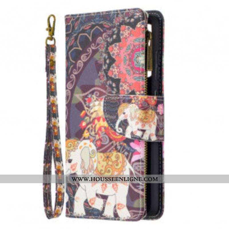 Housse Samsung Galaxy A52 4G / A52 5G / A52s 5G Poche Zippée Éléphant