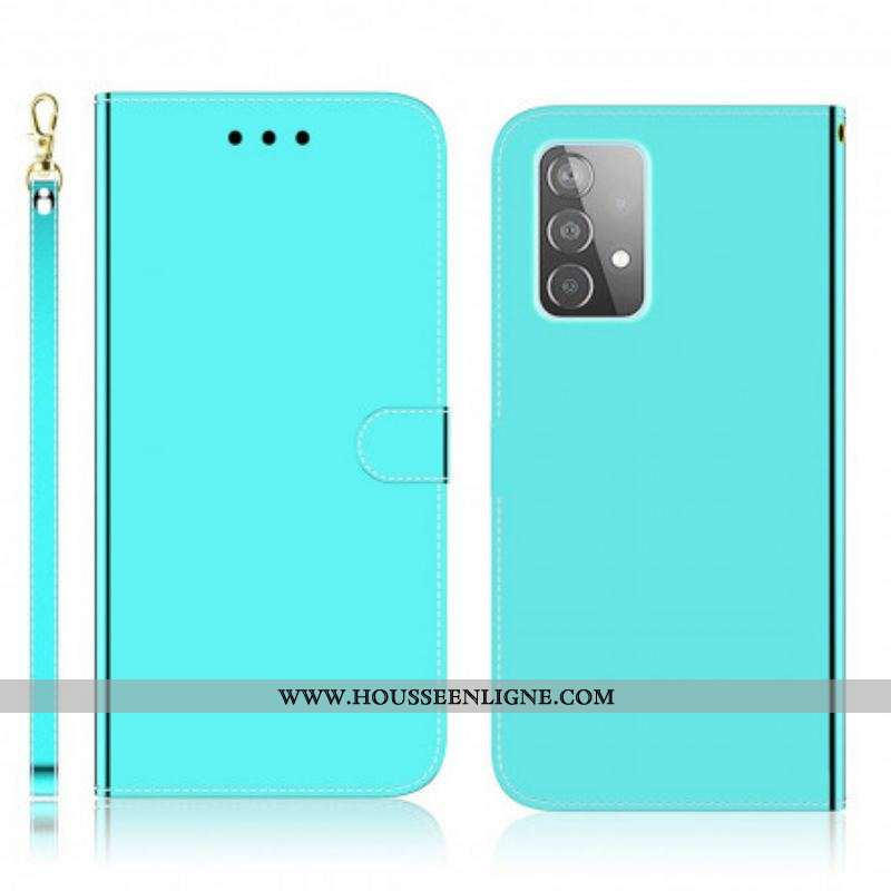 Housse Samsung Galaxy A52 4G / A52 5G / A52s 5G Simili Cuir Couverture Miroir