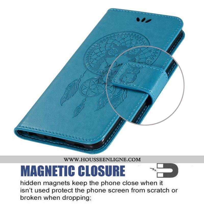 Housse Samsung Galaxy A53 5G Attrape Rêves Hibou à Lanière