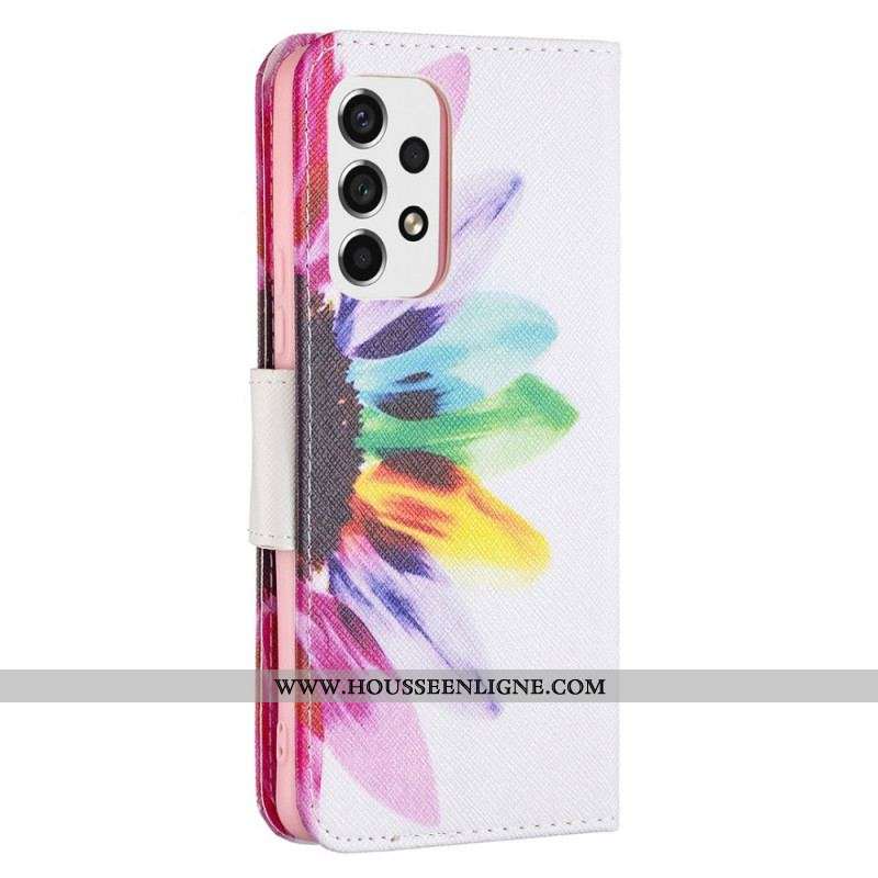 Housse Samsung Galaxy A53 5G Fleur Aquarelle