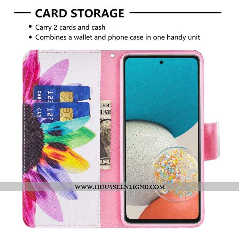 Housse Samsung Galaxy A53 5G Fleur Aquarelle