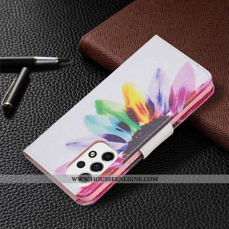 Housse Samsung Galaxy A53 5G Fleur Aquarelle
