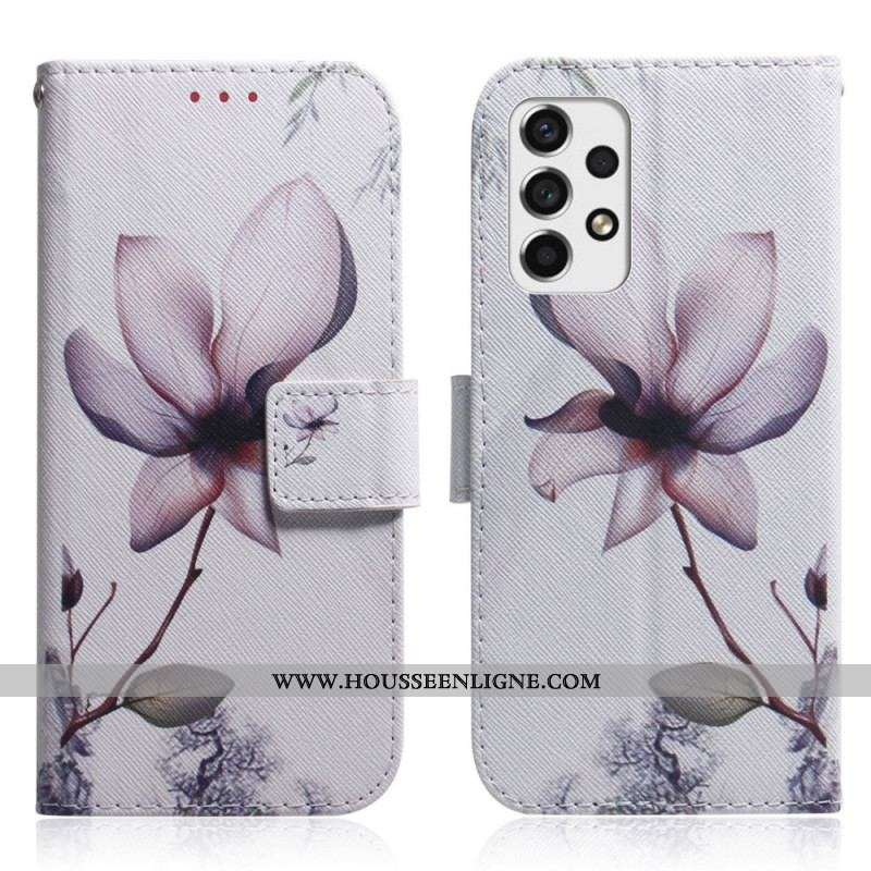 Housse Samsung Galaxy A53 5G Fleur Vieux Rose