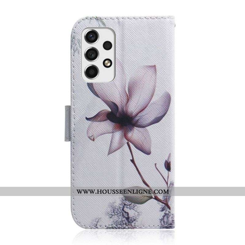 Housse Samsung Galaxy A53 5G Fleur Vieux Rose