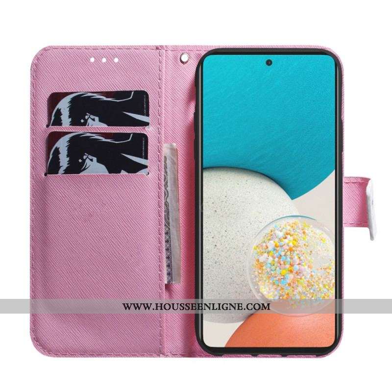 Housse Samsung Galaxy A53 5G Fleur Vieux Rose