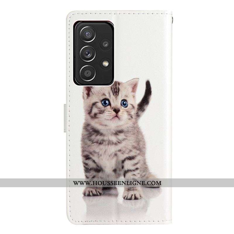Housse Samsung Galaxy A53 5G Joli Chaton à Lanière