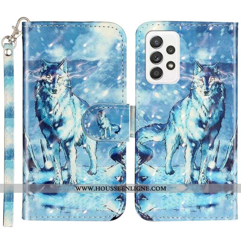 Housse Samsung Galaxy A53 5G Loup à Lanière