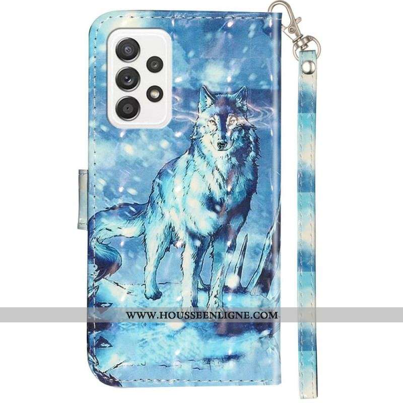 Housse Samsung Galaxy A53 5G Loup à Lanière