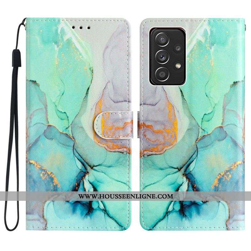 Housse Samsung Galaxy A53 5G Marbre à Lanière