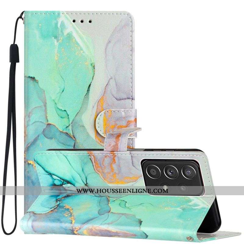 Housse Samsung Galaxy A53 5G Marbre à Lanière