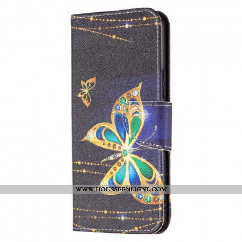 Housse Samsung Galaxy A53 5G Papillons Dorés