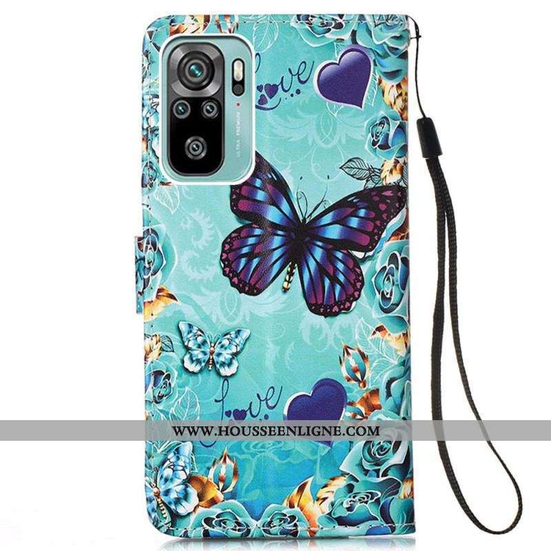 Housse Samsung Galaxy A53 5G Papillons à Lanière