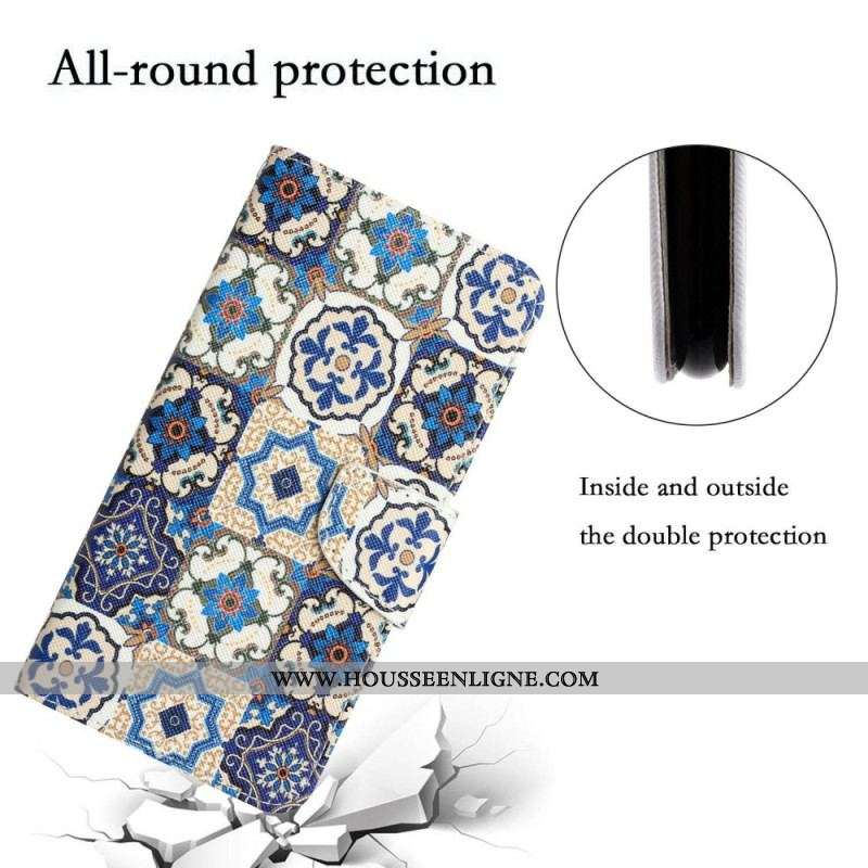 Housse Samsung Galaxy A53 5G Patchwork à Lanière