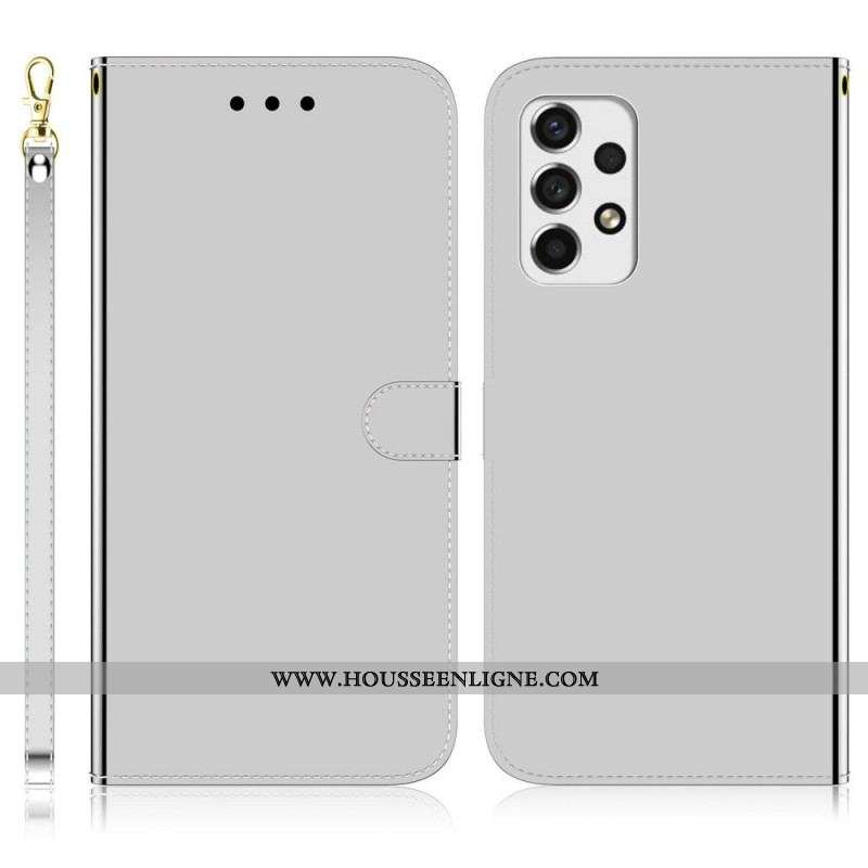 Housse Samsung Galaxy A53 5G Simili Cuir Couverture Miroir