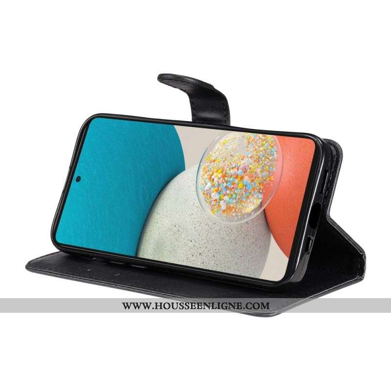 Housse Samsung Galaxy A53 5G Style Cuir Uni à Lanière