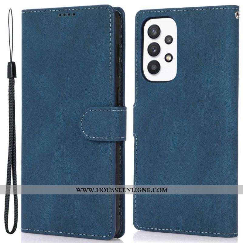 Housse Samsung Galaxy A53 5G Style Cuir Vintage à Lanière