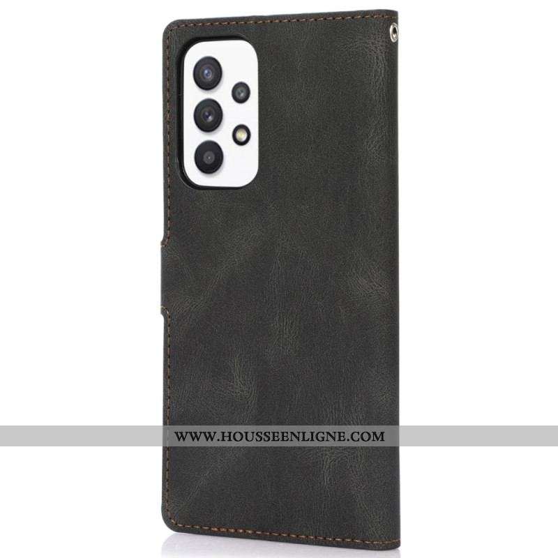 Housse Samsung Galaxy A53 5G Style Cuir Vintage à Lanière