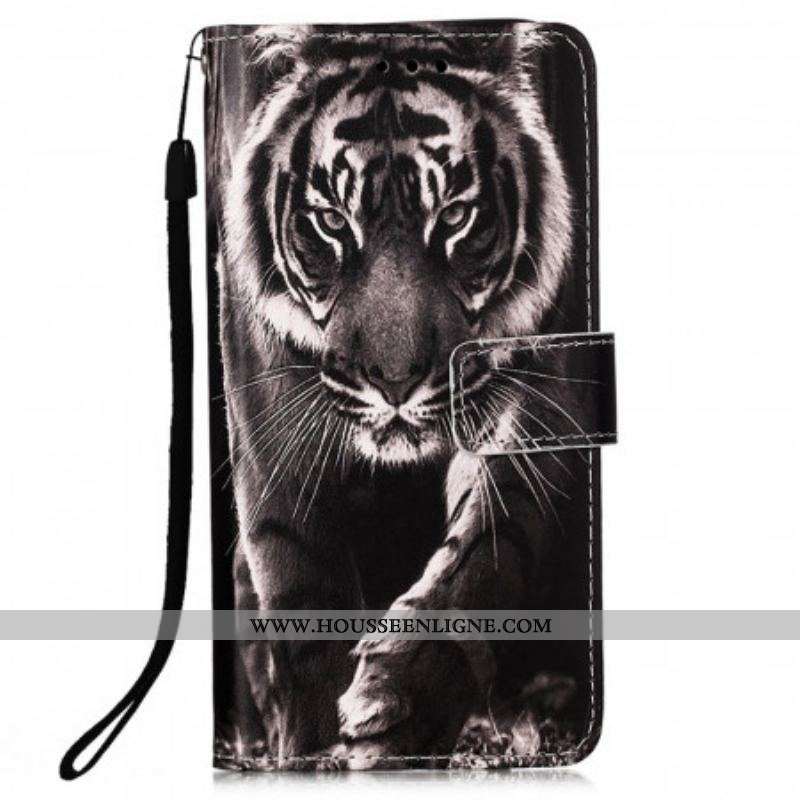 Housse Samsung Galaxy A53 5G Tigre de Nuit à Lanière