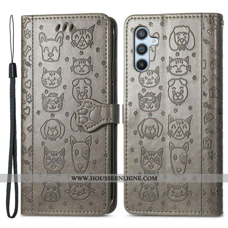 Housse Samsung Galaxy A54 5G Animaux à Lanière