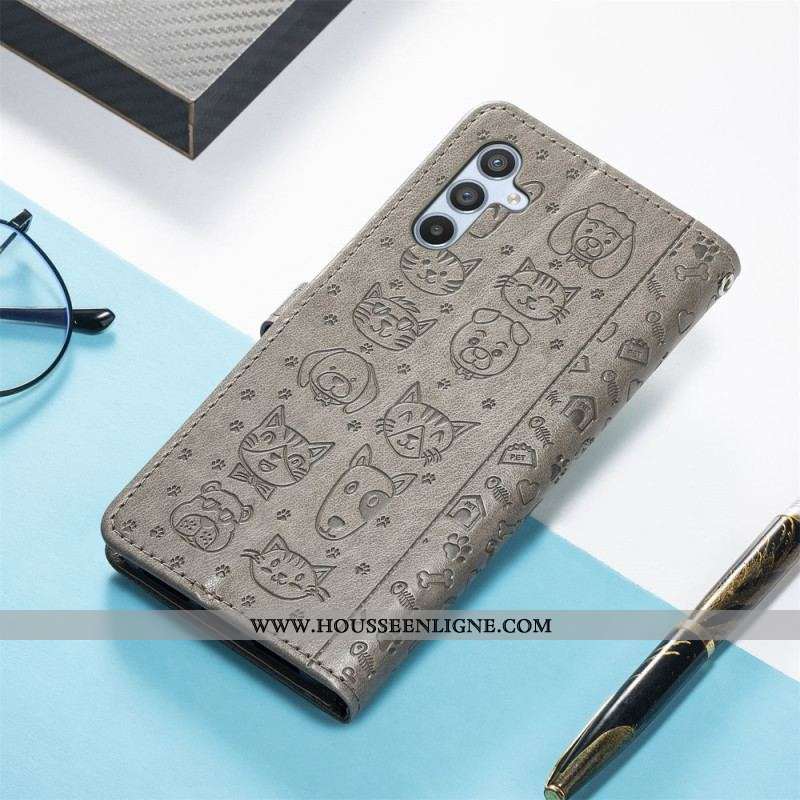 Housse Samsung Galaxy A54 5G Animaux à Lanière