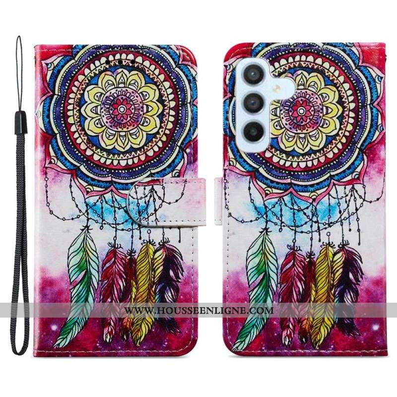 Housse Samsung Galaxy A54 5G Attrape Rêves Aquarelle à Lanière