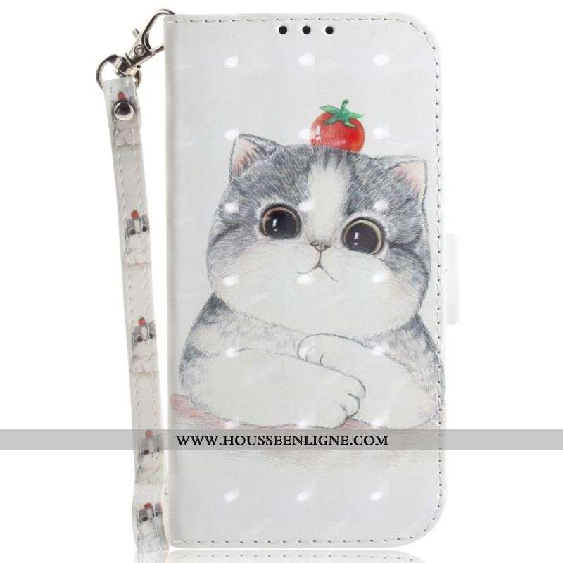 Housse Samsung Galaxy A54 5G Drôle de Chat à Lanière