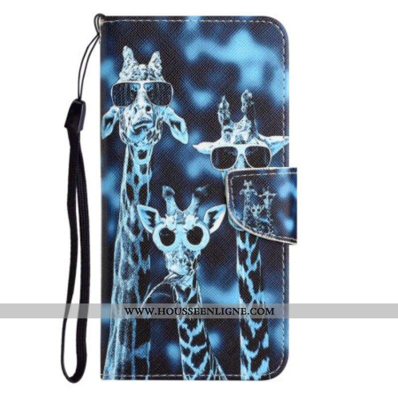 Housse Samsung Galaxy A54 5G Girafes Incognito à Lanière